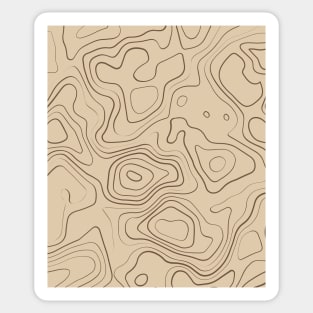 Warm Tones Abstract Topography  Aeasthetic  Pattern Sticker